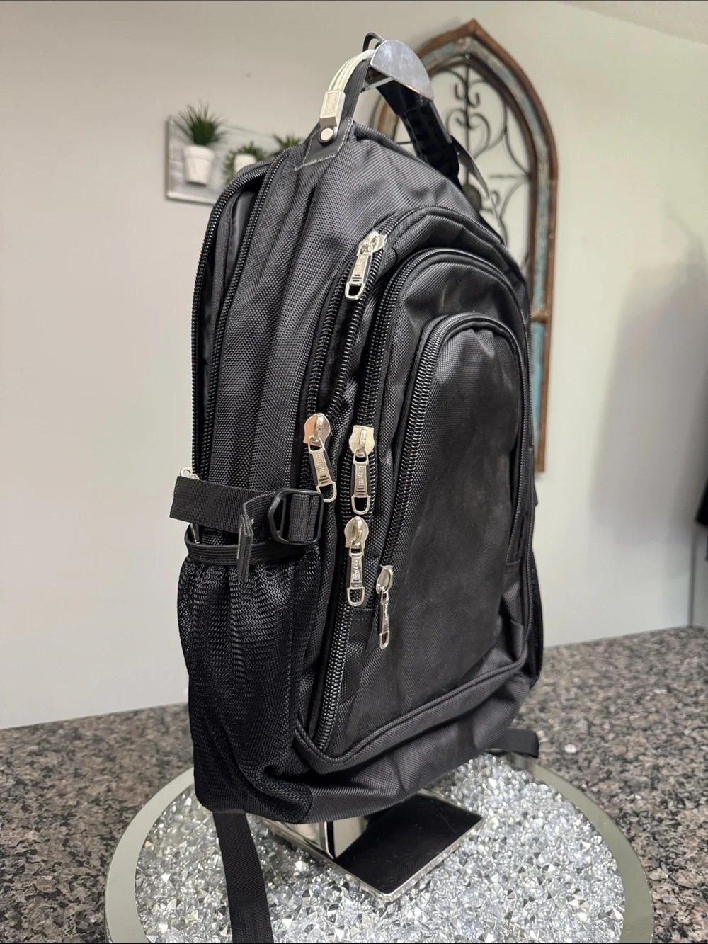 Bugatti Black Men's Backpack with Multiple Compartments Laptop backpack NWT